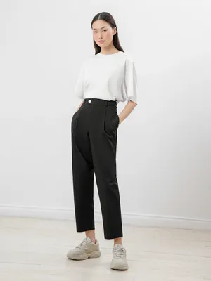 Укороченные женские брюки цвет Черный арт.3119481sp0399 купить в  интернет-магазине Pompa