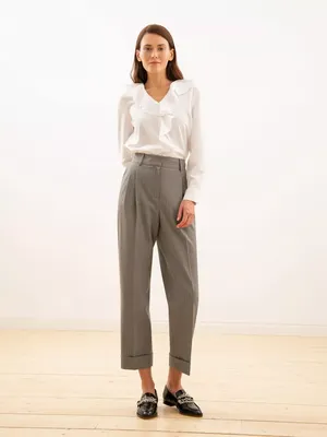 Укороченные женские брюки цвет Серый арт.1118760dt1091 купить в  интернет-магазине Pompa