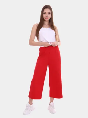 Кюлоты женские брюки широкие укороченные с высокой посадкой за 1510 ₽  купить в интернет-магазине KazanExpress