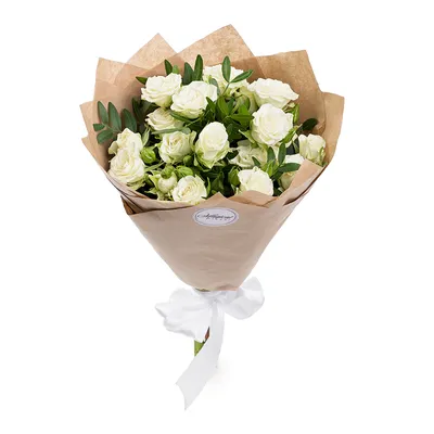 Букет из 5 белых кустовых роз - купить в Москве по цене 7590 р - Magic  Flower