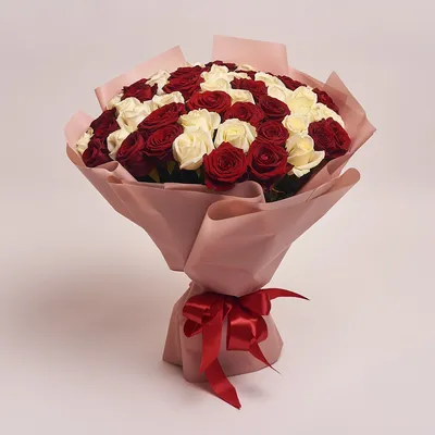 Букет # 51 Микс красные и белые розы - заказать цветы с доставкой | Dicentra