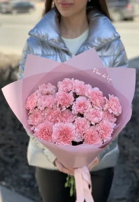 Букет из 19 розовых гвоздик купить от 2100 рублей в Спб с доставкой | Fleur  de Lys