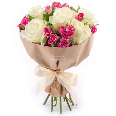 Букет из кустовых и обычных роз заказать с доставкой по Волгограду