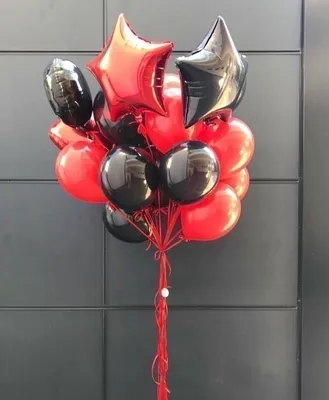 Букет из красных и черных шаров - купить в Москве