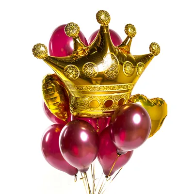 Букет шаров с короной - купить в Москве по цене 1990 р - Magic Flower