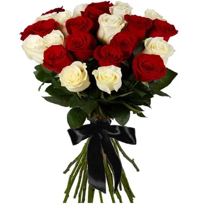 Букет \"Красные и белые розы на похороны\" с доставкой в Коркино —  Фло-Алло.Ру, свежие цветы с бесплатной доставкой