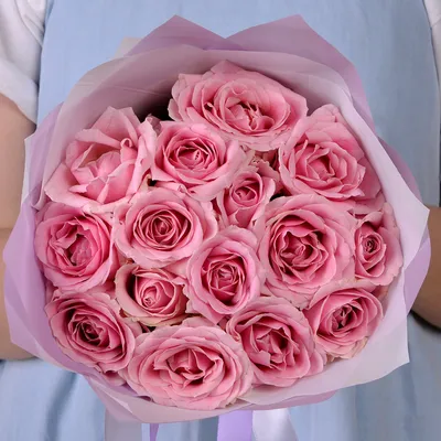 Букет из 15 нежно-розовых роз 40 см - купить в Москве по цене 3090 р -  Magic Flower