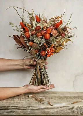 Осенний букет из сухоцветов – заказать на Ярмарке Мастеров – P93GCRU |  Букеты, Кемерово
