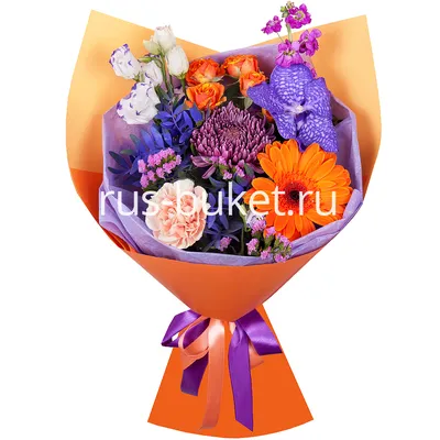Букет «Осенний романс» с хризантемами, розами и гвоздиками - купить в  Геленджике за 3 120 руб