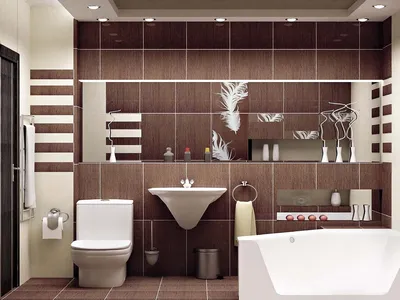 Коричневая ванная комната: варианты оформления дизайна