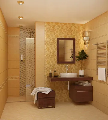 Ванная в современном стиле в коричневом цвете №12379
