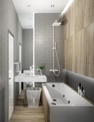 Коричневые ванные комнаты с серой плиткой –135 лучших фото-идей дизайна  интерьера ванной | Houzz Россия