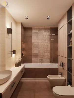 Дизайн маленькой ванной комнаты в коричневых тонах » Картинки и фотографии  дизайна квартир, домов, коттеджей