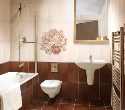Дизайн ванной в коричневом цвете Aria
