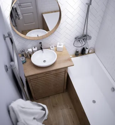 Дизайн маленькой ванной комнаты в хрущевке - 59 фото