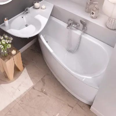 Ванная с угловой ванной фото