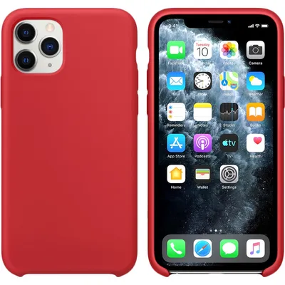 Чехол для Apple iPhone 11 Pro Brosco Softrubber красный - купить в Just a  store, цена на Мегамаркет