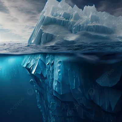 айсберг плавающий в море со скрытой подводной частью Фото Фон И картинка  для бесплатной загрузки - Pngtree