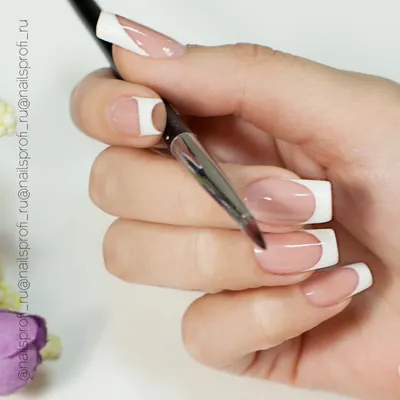 Накладные ногти для французского маникюра, накладные ногти, Короткие акриловые  ногти с цветочным дизайном, миндальный желе, искусственные ногти,  искусственные ногти для женщин | AliExpress