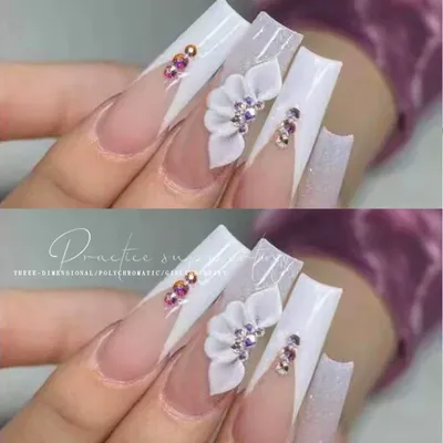 10 шт. акриловые цветы для ногтей, искусственные ювелирные изделия, 3D  блестящие жемчужные кристаллы, детали для декора, рельефные лепестки,  подвески для ногтей # JE16 | AliExpress