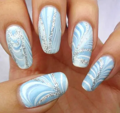 Aqua blue tips with butterflies | My own nails Base gel Colo… | Flickr