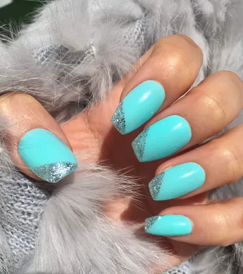 Aqua Ombré Nails | Turquoise acrylic nails, Ombre nails, Ombre nail designs