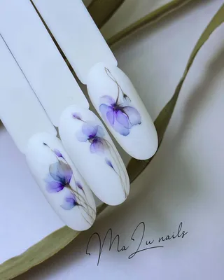 Акварельные цветы на ногтях | Акриловые ногти 3d, Цветочные ногти, Ногти