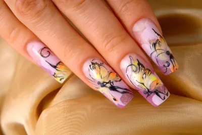 Художественная акварельная роспись ногтей – доступная роскошь - Imen Nails