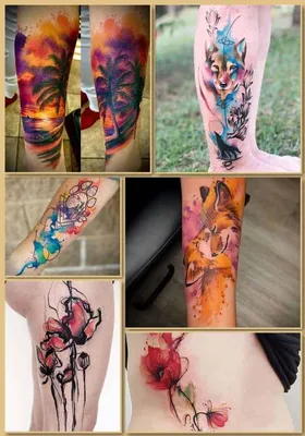 Акварельные Татуировки – Техника акварельной татуировки | Tattoo-ideas.ru |  Дзен