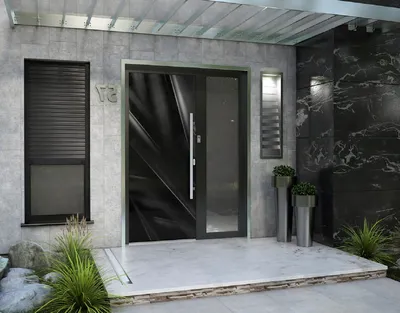 Стеклянные двери серии ALUM GLASS BOX : Алюминиевая дверь белая матовая
