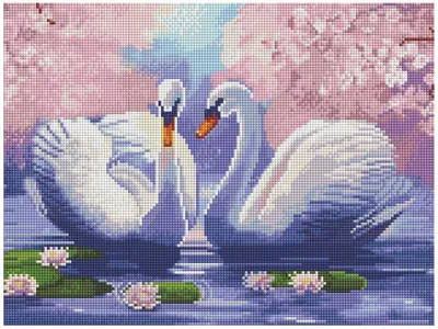 ᐉ Алмазная мозаика Лебеди без подрамника 30x40 см (1483807916)