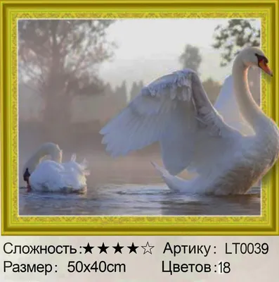 Купить Алмазная мозаика \"Лебеди\" 5D LT0039 на подрамнике 40*50 см в Москве  с доставкой по России