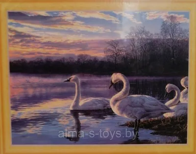 Искусство Любви Алмазная Мозаика 'Пара Лебедей' (40x50): цена 440 грн -  купить Вышивка на ИЗИ | Украина