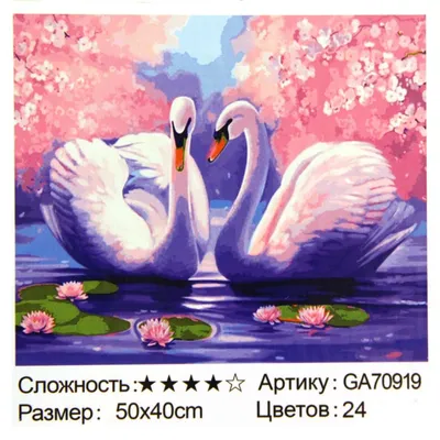Алмазная мозаика 40*50 GA70919 Лебеди (ПВ, подрамн) уп.1шт.. Купить оптом в  Новосибирске – ООО Альянс