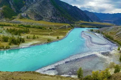 Река Катунь после слияния с Чуей. Онгудайский район, Республика Алтай —  Фото №1443812