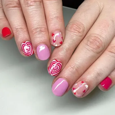 Nail Fairy Накладные красные ногти с дизайном и клеем