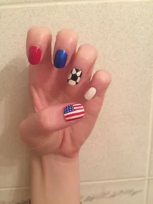 Independence Day Nails Press on Nails Short Coffin Shape False Nails USA  Flag Short Square Fake