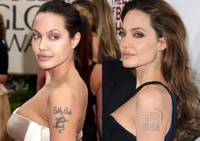 Татуировки на теле Анджелины Джоли (знаменитой актрисы) рассказываю, что  они обозначают | КиноФильмы | Дзен