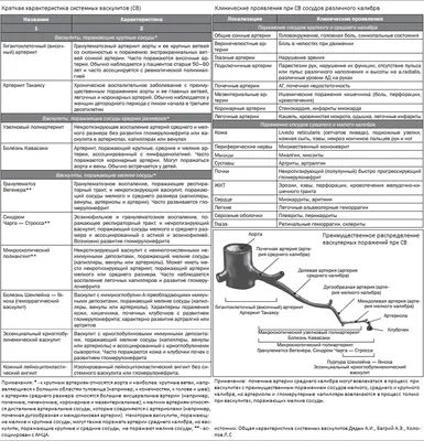 Васкулит: причины, диагностика и лечение. Классификация васкулитов.