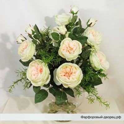Букет из 51 кустовой пионовидной розы Английский сад | купить недорого |  доставка по Москве и области