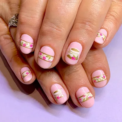 Ohh Baby Press on Nails Old English Baby Nails Press on Nails Pink Gel  Nails Butterfly Nails Pink Nails Hand Painted - Etsy