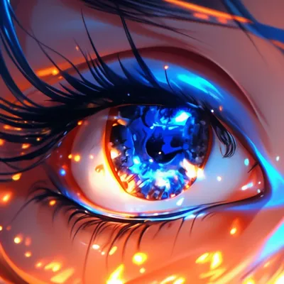 Аниме глаза , синие глаза , пышные …» — создано в Шедевруме