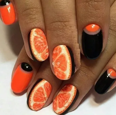 Маникюр апельсин на ногтях - 97 фото