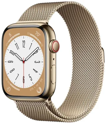 Apple Watch Series 8 45 мм Gold Stainless Steel Case Gold Milanese Loop