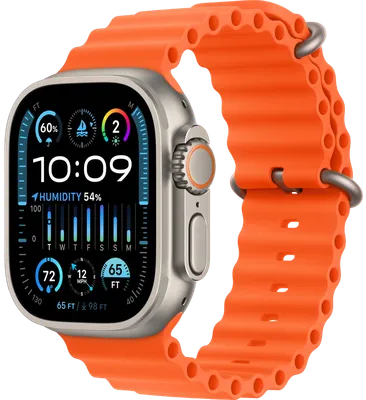 Часы Apple Watch Ultra 2 GPS 49мм корпус из титана титановый+ремешок ocean  band Orange: купить по цене 104 490 рублей в интернет магазине МТС