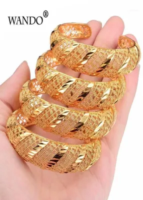 Арабские браслеты и кольца, золотистые браслеты, популярные ювелирные  изделия, Дубайский Браслет-манжета для женщин и девушек | AliExpress