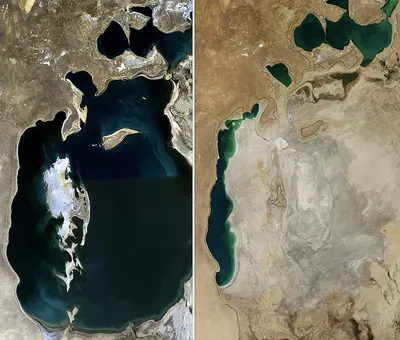 Шокирующее фото исчезающего Аральского моря: снимки из космоса