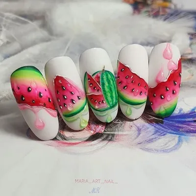 🌸МАНИКЮР🌸ДИЗАЙН🌸 on Instagram: “Сочный и спелый арбузный микс🍉🍉🍉 ⠀  Девочки я не удержалась😄, и снова участвую… | Нейл-арт, Красивые ногти,  Дизайнерские ногти