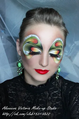 Фантазийный макияж макияж для зеленых глаз: 1 фото макияжа 2023