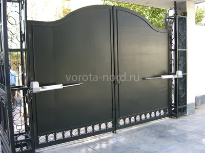 Распашные автоматические ворота 1700*2100 черного цвета — купить от 32355  р. в Санкт-Петербурге от производителя. Цены и размеры, изготовление на  заказ